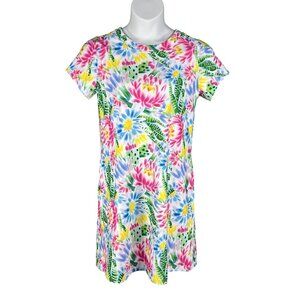 Kaeli Smith M Floral Mirage Shift Dress Pockets UPF 50+ Vacation Golf Beachy Art
